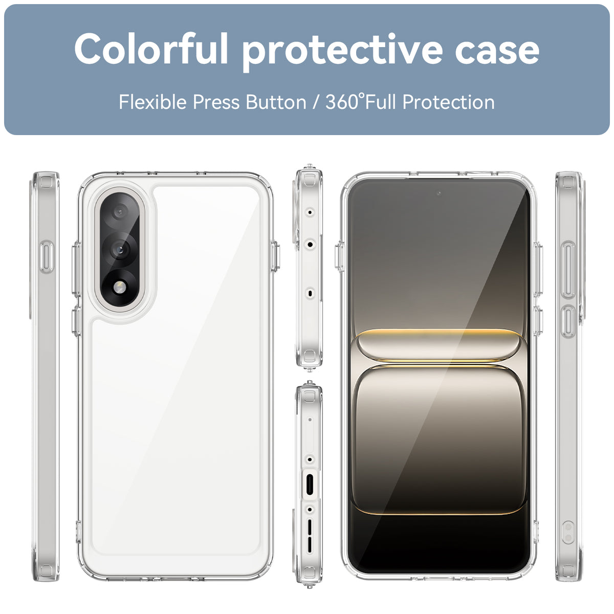 WANLONFENG För OnePlus Ace 5 Ultra 5G / OnePlus Nord 5 5G Skal MF-serien TPU Akryl Genomskinligt mobilskal med Härdat Glasfilm