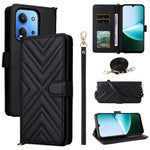 For Xiaomi Redmi 15C 4G (Global) (171mm) / Poco C85 4G (171mm) Case with Shoulder / Wrist Strap Leather Phone Cover Stand Wallet