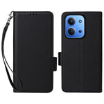 For Xiaomi Redmi 15C 4G (Global) (171mm) / Poco C85 4G (171mm) Case with Wrist Strap Litchi Texture PU Leather Wallet Phone Cover