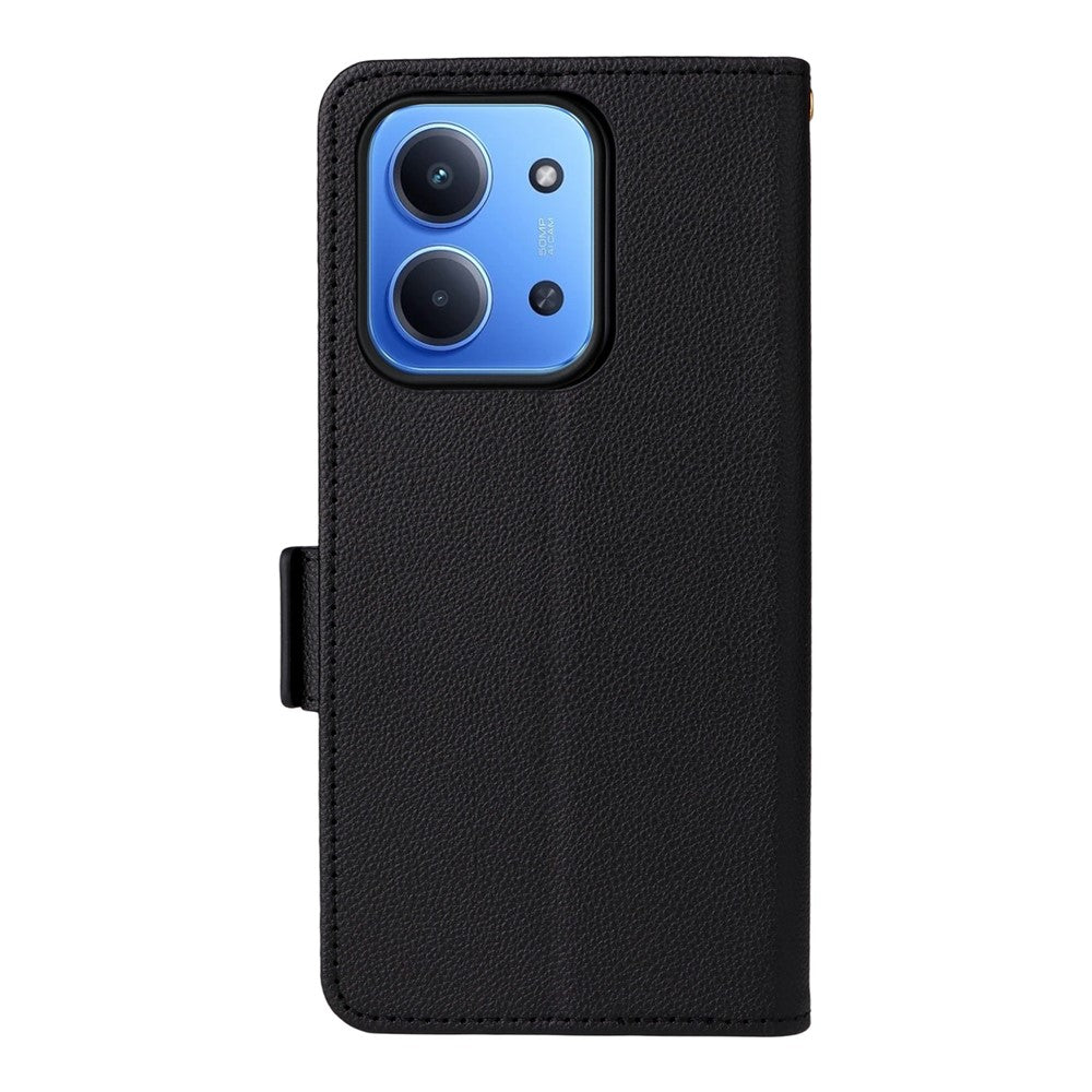 For Xiaomi Redmi 15C 4G (Global) (171mm) / Poco C85 4G (171mm) Case with Wrist Strap Litchi Texture PU Leather Wallet Phone Cover