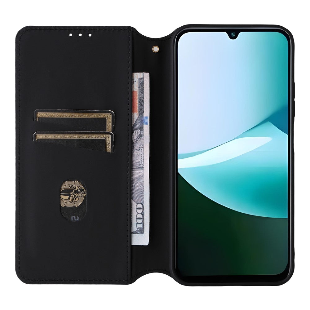 For Xiaomi Redmi 15C 4G (Global) (171mm) / Poco C85 4G (171mm) Case Wallet Rhombus Imprinted Leather Phone Cover