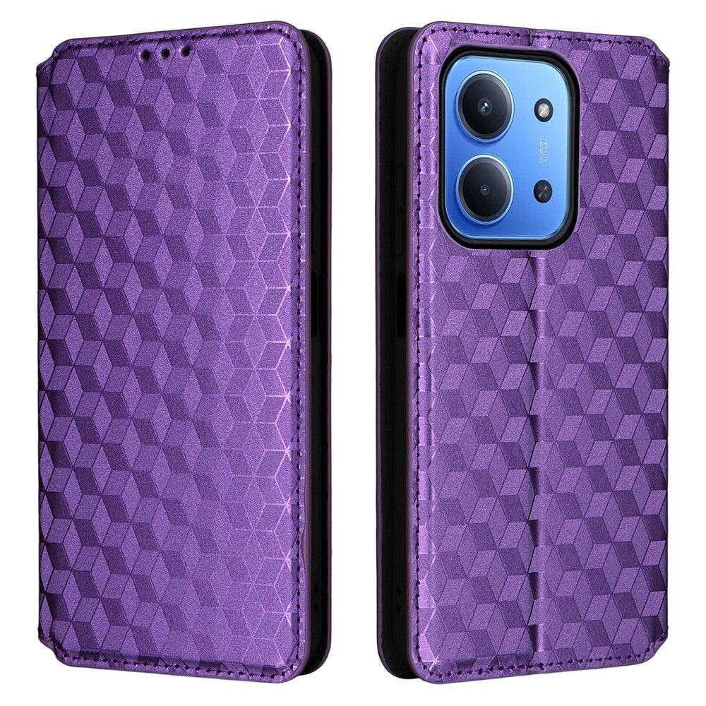 For Xiaomi Redmi 15C 4G (Global) (171mm) / Poco C85 4G (171mm) Case Wallet Rhombus Imprinted Leather Phone Cover
