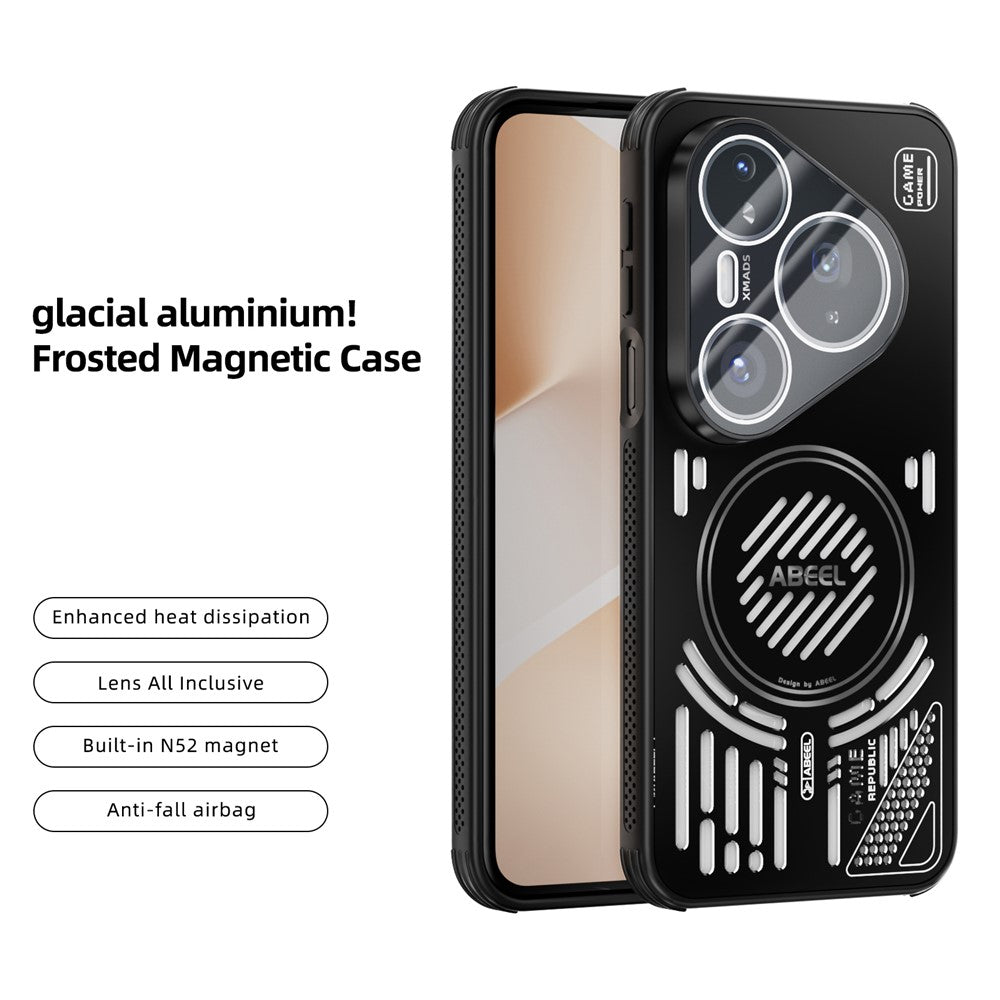 ABEEL For Huawei Pura 80 Pro / 80 Pro+ Magnetic Case Aluminium Alloy + PC + TPU Hollow Heat Dissipation Phone Cover