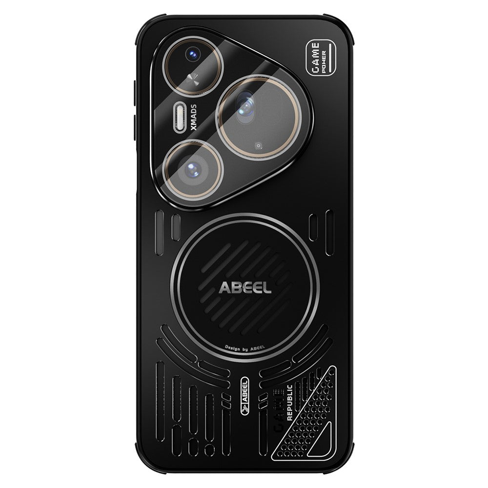 ABEEL För Huawei Pura 80 Ultra Magnetiskt Skal Aluminiumlegering + PC + TPU Ihåligt Värmeavledande mobilskal