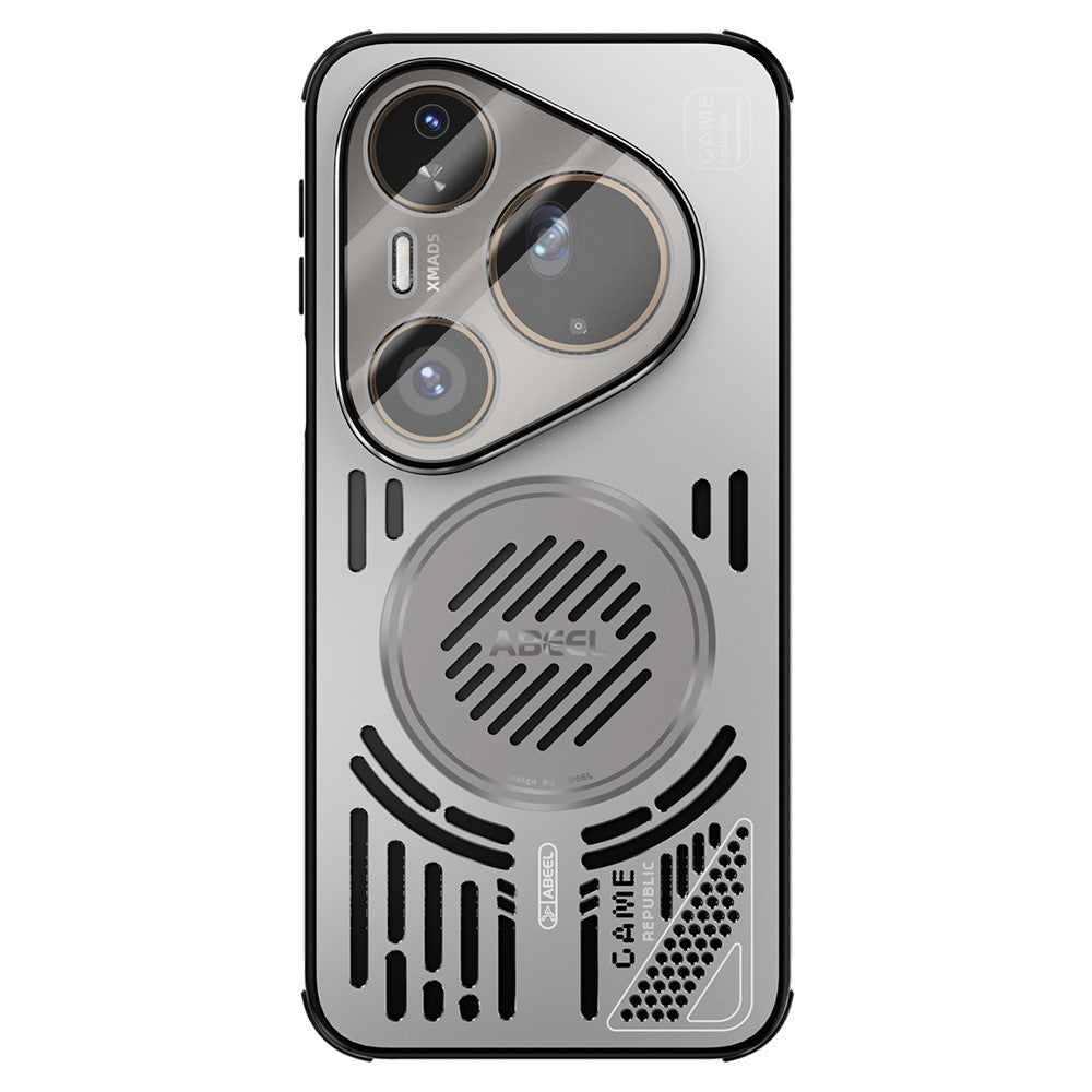 ABEEL För Huawei Pura 80 Ultra Magnetiskt Skal Aluminiumlegering + PC + TPU Ihåligt Värmeavledande mobilskal