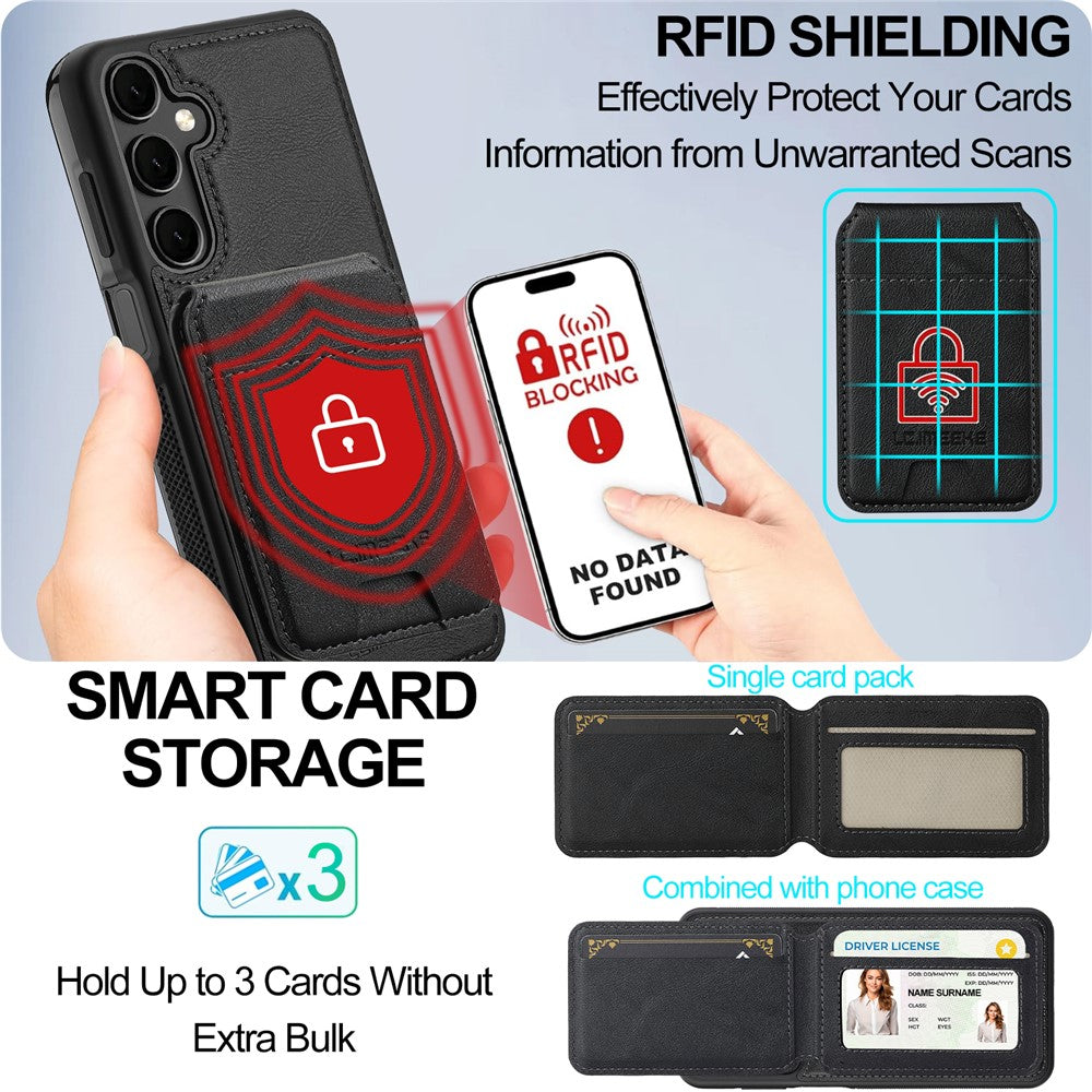 LC.IMEEKE L3 magnetisk cover til Samsung Galaxy A17 5G / A17 4G, aftagelig kortholder, læder- og TPU-mobilcover