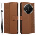 Phone Case For Honor X60 Pro 5G / X9c 5G / Magic7 Lite 5G Splicing Imprinted Rhombus Leather Cover with Wrist Strap
