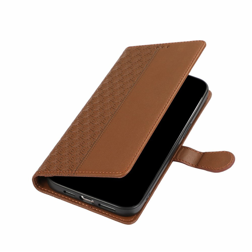 Phone Case For Honor X60 Pro 5G / X9c 5G / Magic7 Lite 5G Splicing Imprinted Rhombus Leather Cover with Wrist Strap