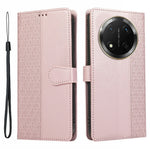 Phone Case For Honor X60 Pro 5G / X9c 5G / Magic7 Lite 5G Splicing Imprinted Rhombus Leather Cover with Wrist Strap