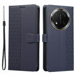 Phone Case For Honor X60 Pro 5G / X9c 5G / Magic7 Lite 5G Splicing Imprinted Rhombus Leather Cover with Wrist Strap