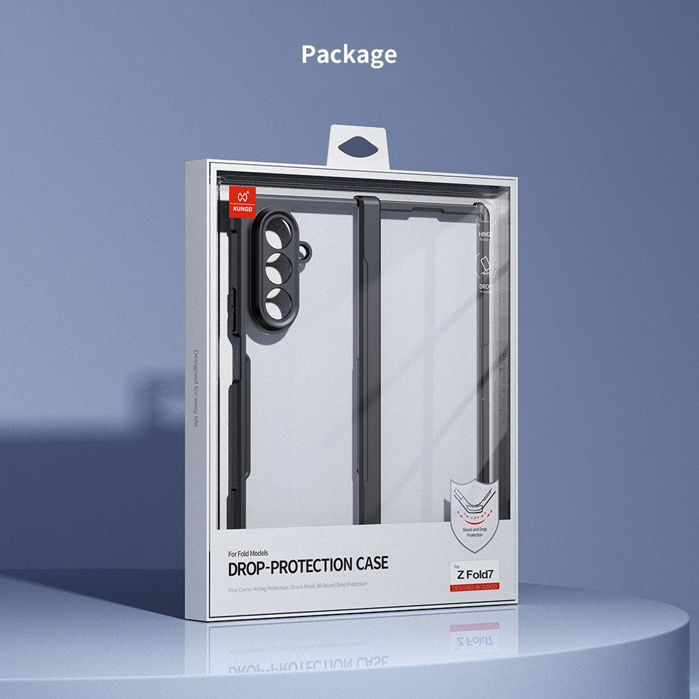 XUNDD til Samsung Galaxy Z Fold7 5G Cover TPU + Akryl Telefoncover med Skærmbeskytter til Frontskærm
