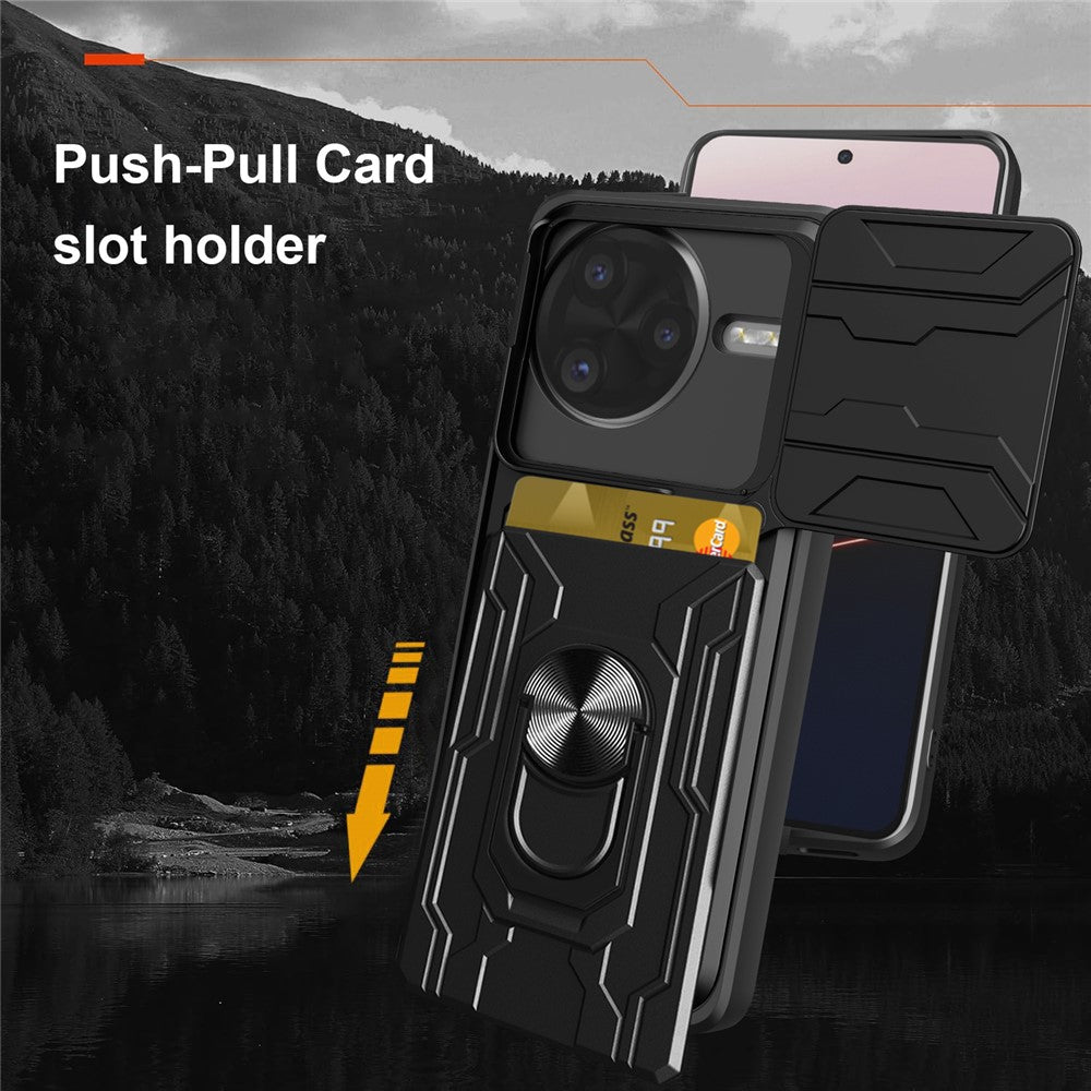 For Xiaomi Poco F7 Ultra 5G / Redmi K80 Pro 5G Case PC + TPU Kickstand Phone Back Cover with Camera Slider