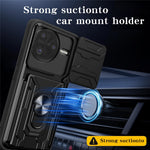 For Xiaomi Poco F7 Ultra 5G / Redmi K80 Pro 5G Case PC + TPU Kickstand Phone Back Cover with Camera Slider