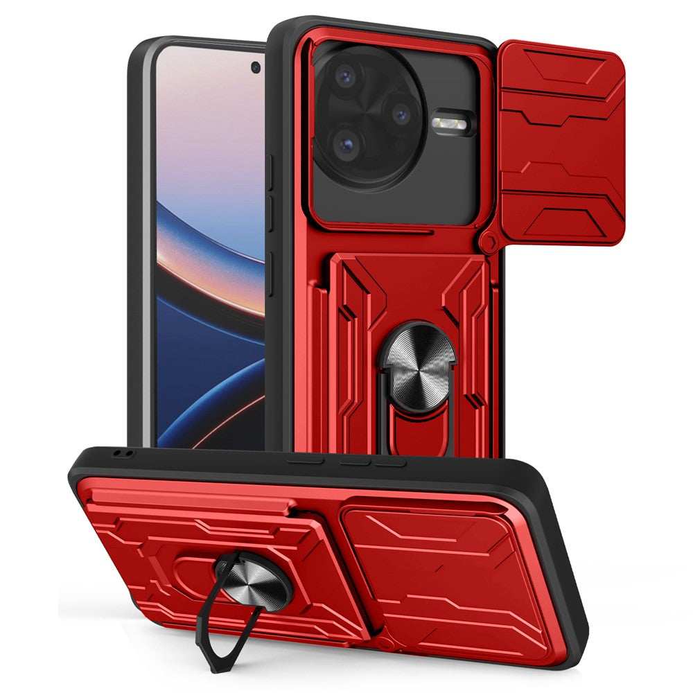 For Xiaomi Poco F7 Ultra 5G / Redmi K80 Pro 5G Case PC + TPU Kickstand Phone Back Cover with Camera Slider