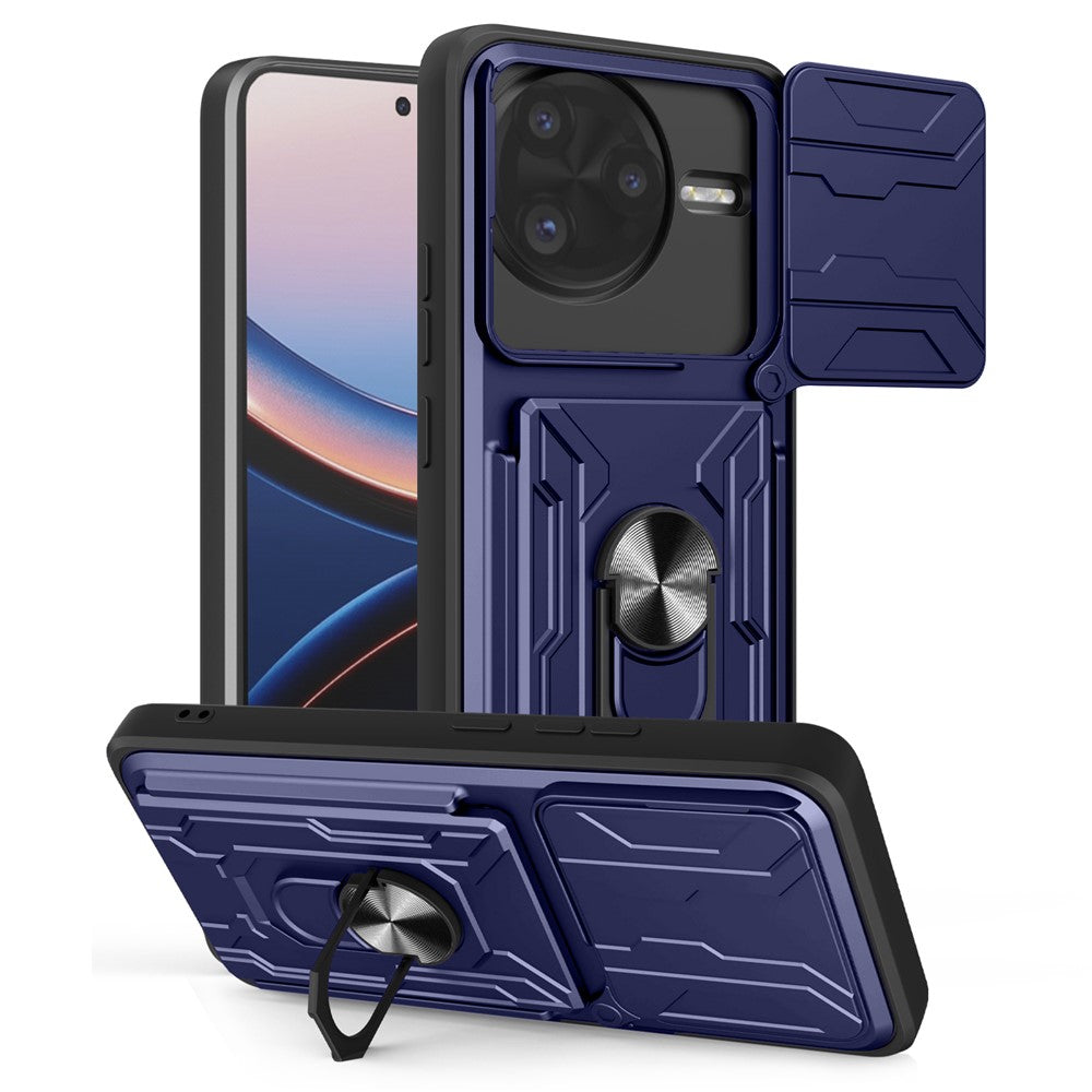 For Xiaomi Poco F7 Ultra 5G / Redmi K80 Pro 5G Case PC + TPU Kickstand Phone Back Cover with Camera Slider