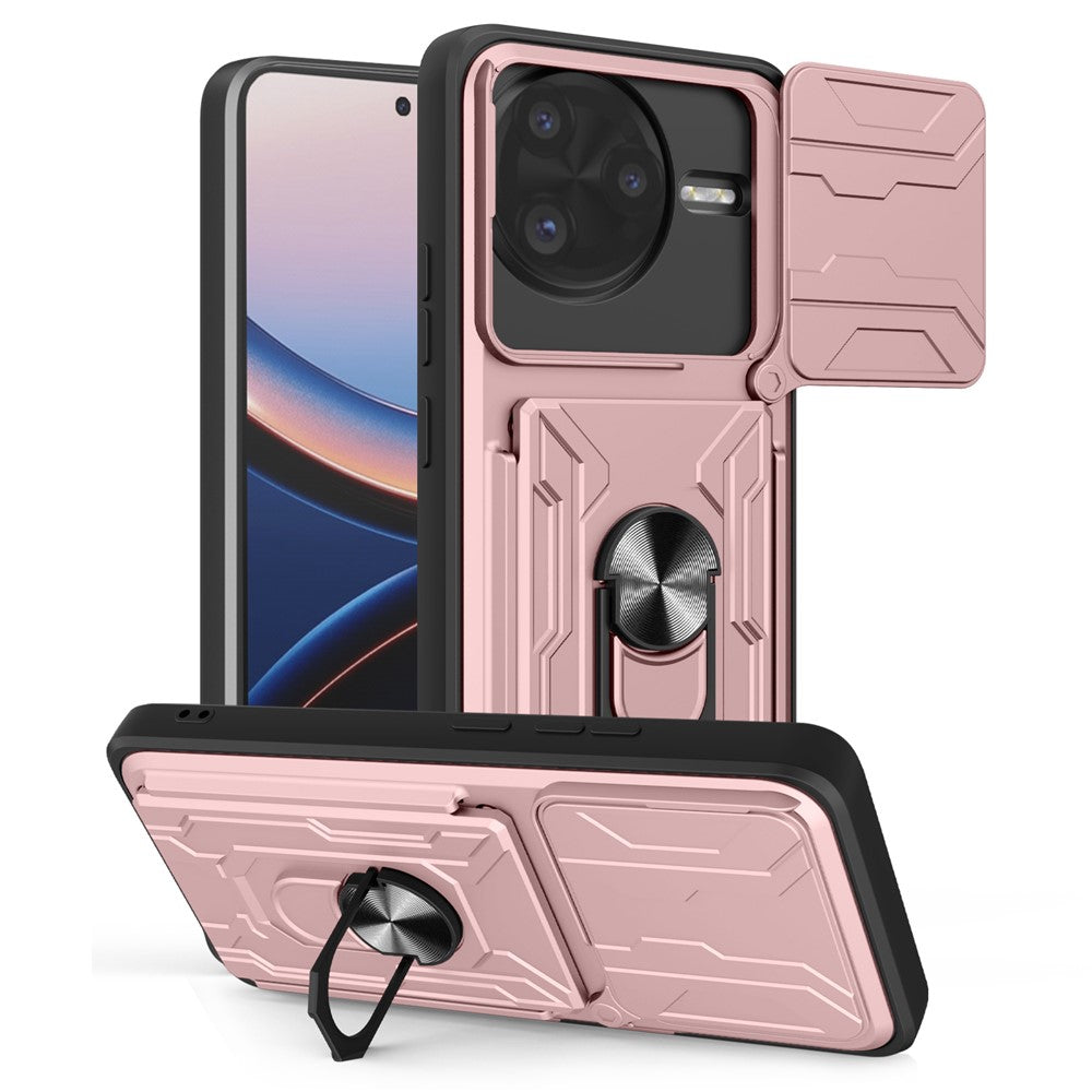 For Xiaomi Poco F7 Ultra 5G / Redmi K80 Pro 5G Case PC + TPU Kickstand Phone Back Cover with Camera Slider