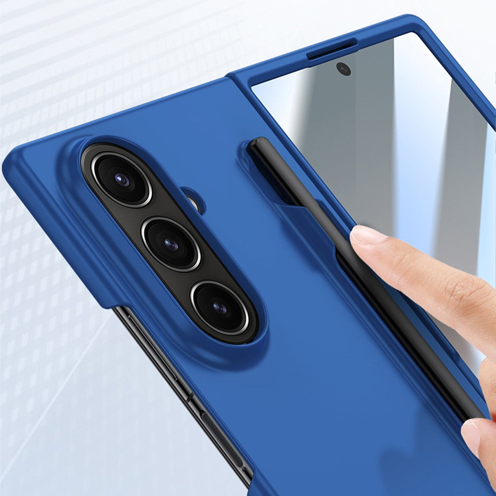 Samsung Galaxy Z Fold7 5G-skal Skin Feel-mobilskydd med härdat glas / pennfack