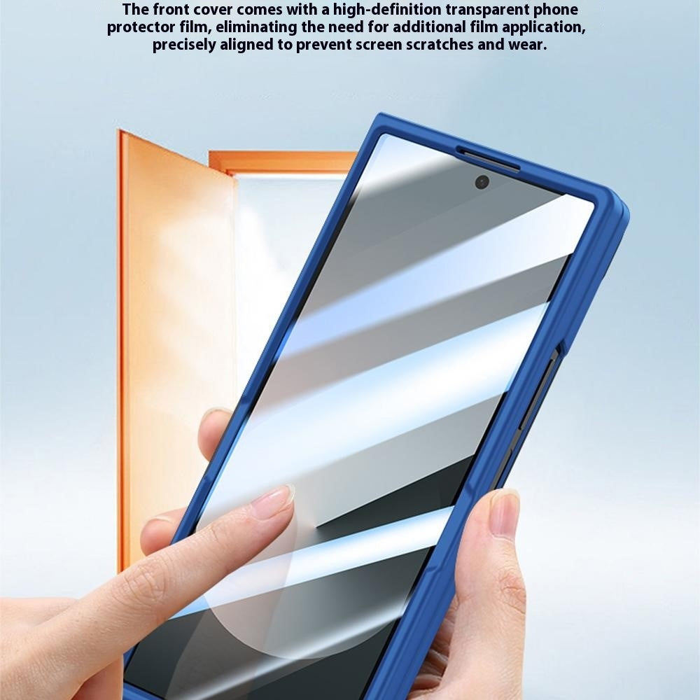 Samsung Galaxy Z Fold7 5G-skal Skin Feel-mobilskydd med härdat glas / pennfack
