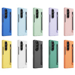 Samsung Galaxy Z Fold7 5G-skal Skin Feel-mobilskydd med härdat glas / pennfack