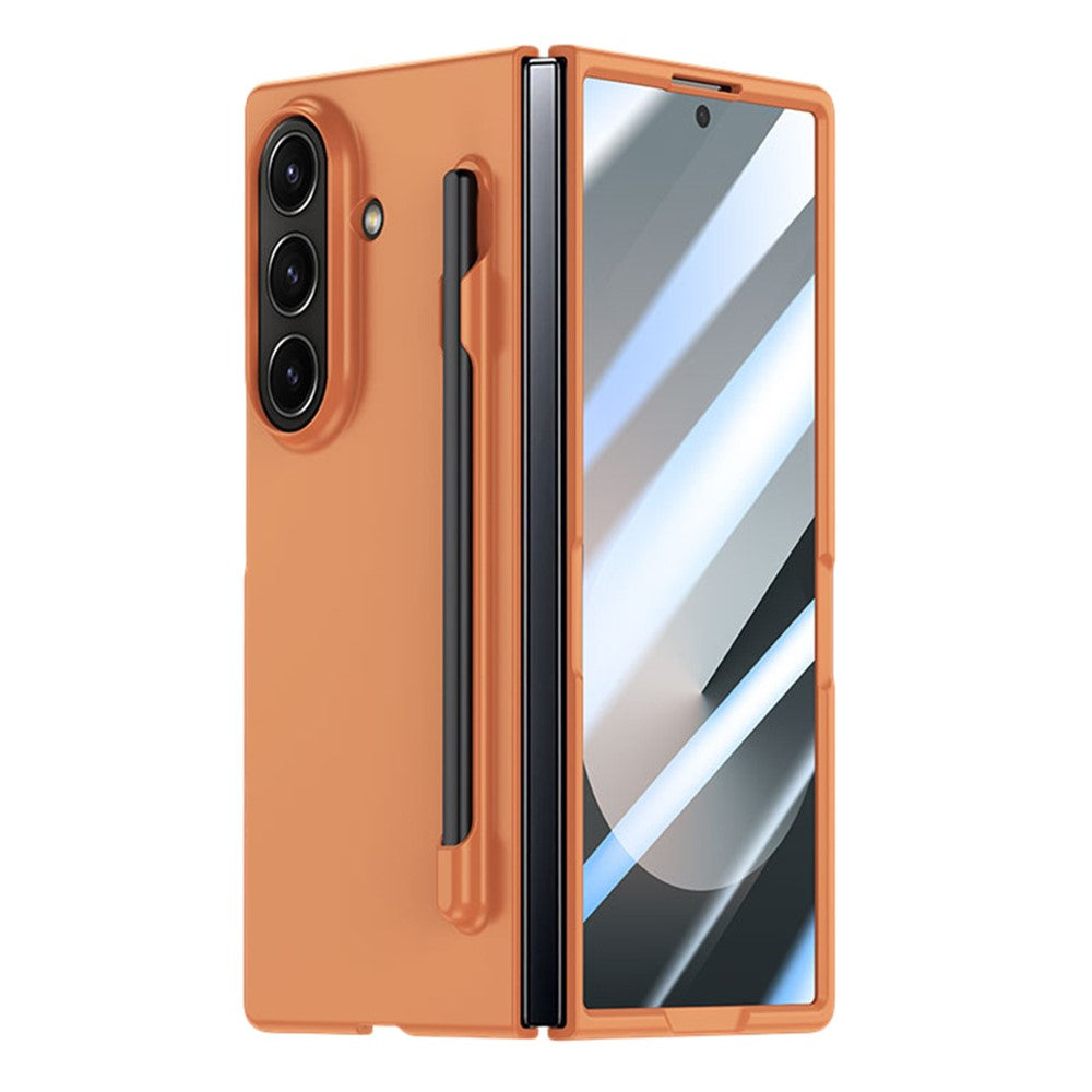 Samsung Galaxy Z Fold7 5G-skal Skin Feel-mobilskydd med härdat glas / pennfack