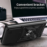 For OnePlus 13 Case with Slide Camera Lid PC + TPU Kickstand Phone Cover