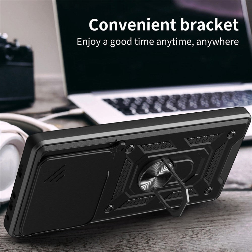 For OnePlus 13 Case with Slide Camera Lid PC + TPU Kickstand Phone Cover