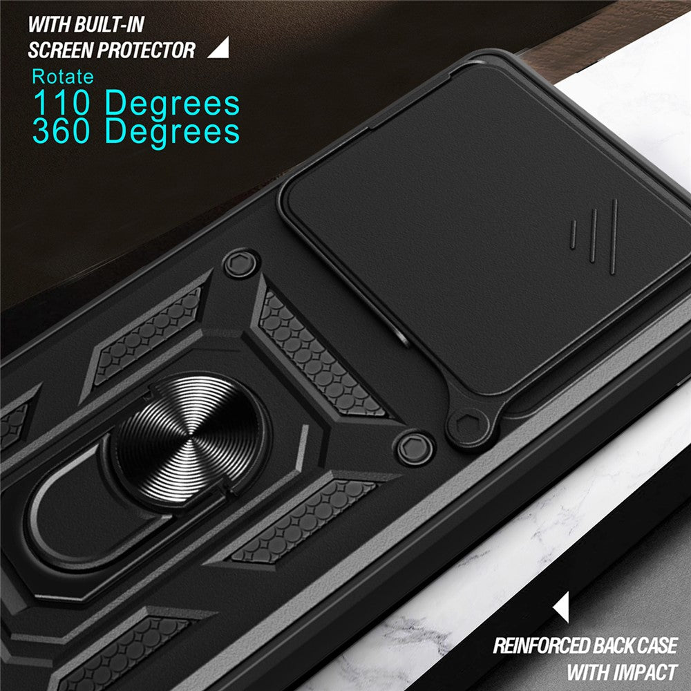 For OnePlus 13 Case with Slide Camera Lid PC + TPU Kickstand Phone Cover