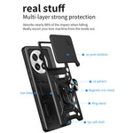For OnePlus 13 Case with Slide Camera Lid PC + TPU Kickstand Phone Cover