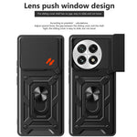 For OnePlus 13 Case with Slide Camera Lid PC + TPU Kickstand Phone Cover