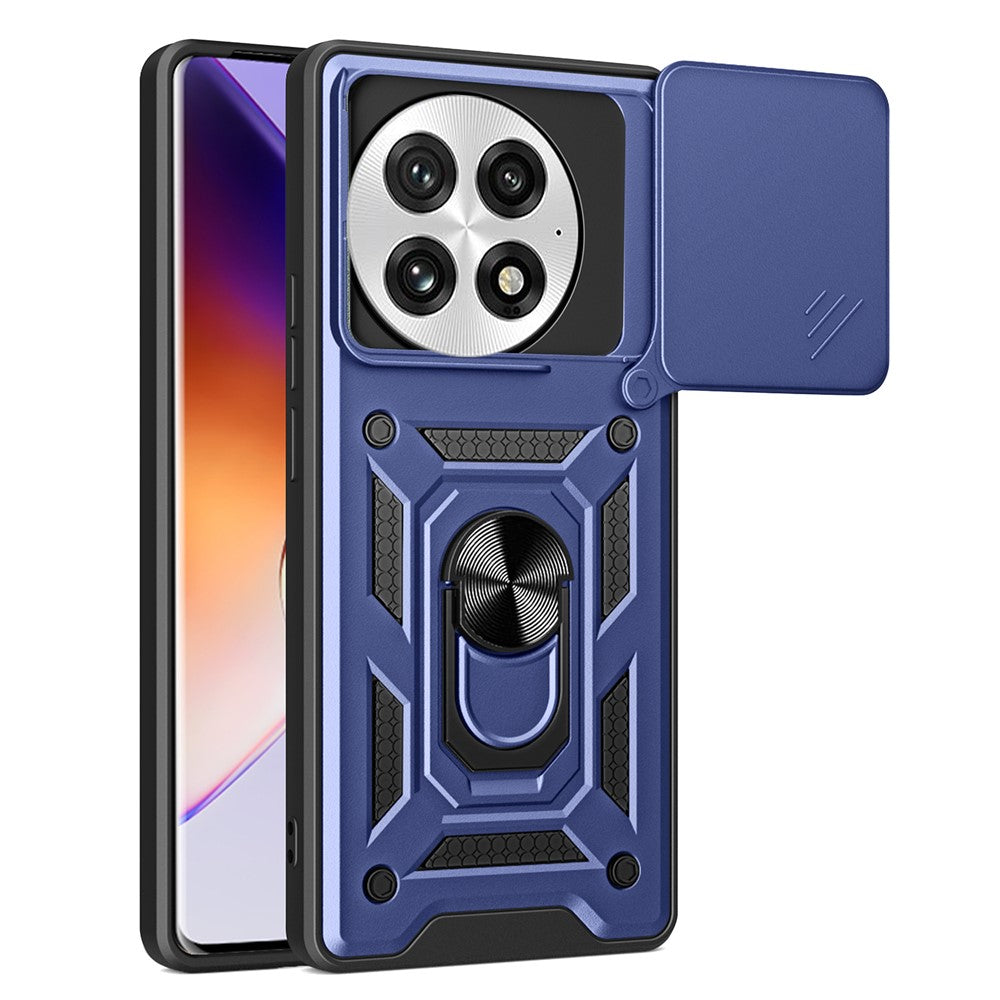 For OnePlus 13 Case with Slide Camera Lid PC + TPU Kickstand Phone Cover