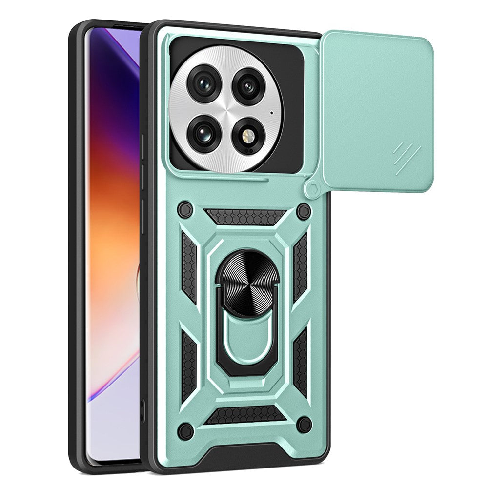 For OnePlus 13 Case with Slide Camera Lid PC + TPU Kickstand Phone Cover