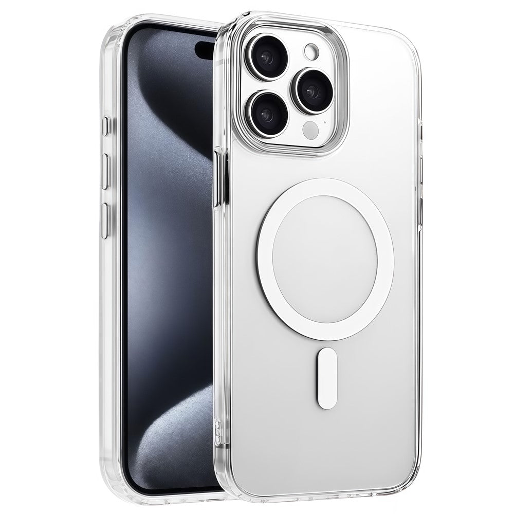 For iPhone 13 Pro Max Case Compatible with MagSafe Clear PC + TPU Sealed Magnetic Phone Cover