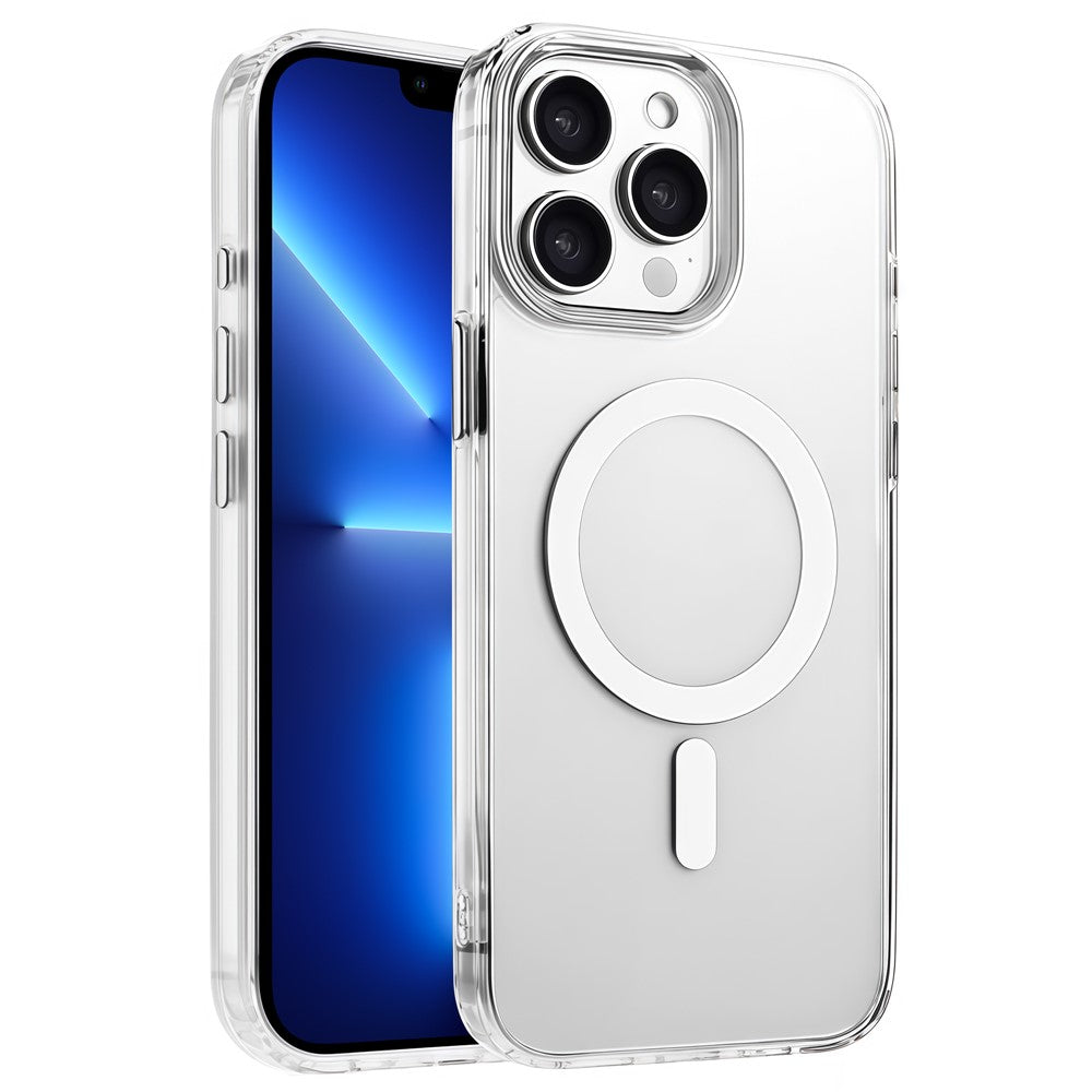 For iPhone 13 Pro Case Compatible with MagSafe Clear PC + TPU Sealed Magnetic Phone Cover