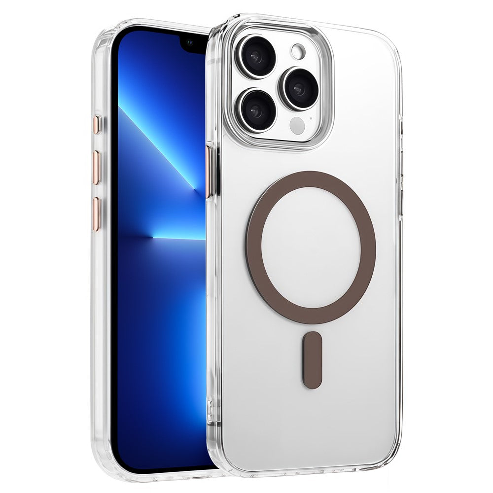 For iPhone 13 Pro Case Compatible with MagSafe Clear PC + TPU Sealed Magnetic Phone Cover