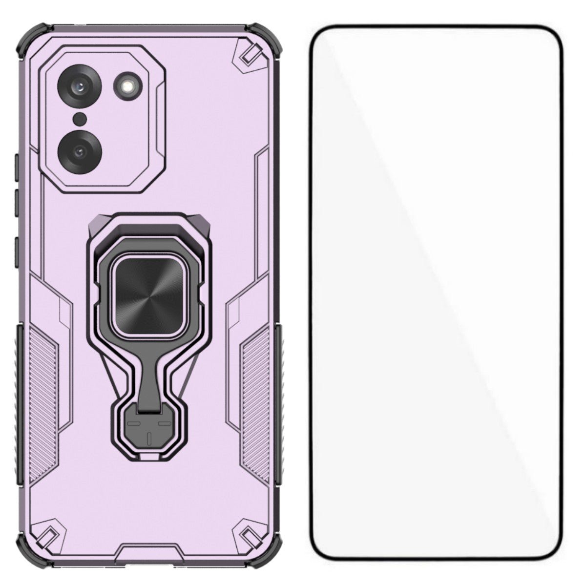 WANLONFENG För OnePlus Ace 5 Racing 5G / OnePlus Nord CE5 5G mobilskal PC TPU Baksida Stativ med Härdat Glas