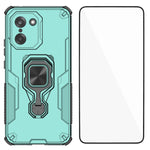 WANLONFENG För OnePlus Ace 5 Racing 5G / OnePlus Nord CE5 5G mobilskal PC TPU Baksida Stativ med Härdat Glas