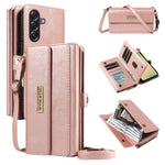 YIKATU For Samsung Galaxy A56 5G / Galaxy M56 5G Case  YK-008 Zipper Wallet Leather Phone Cover with Shoulder Strap
