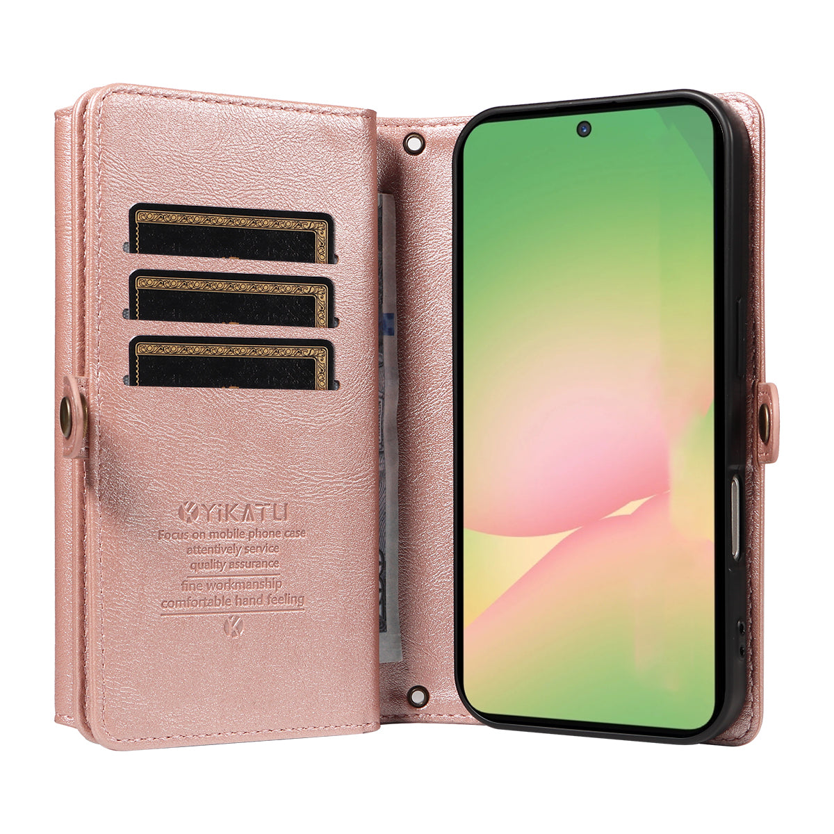 YIKATU For Samsung Galaxy A56 5G / Galaxy M56 5G Case  YK-008 Zipper Wallet Leather Phone Cover with Shoulder Strap