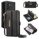 YIKATU For Samsung Galaxy A56 5G / Galaxy M56 5G Case  YK-008 Zipper Wallet Leather Phone Cover with Shoulder Strap