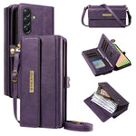 YIKATU For Samsung Galaxy A56 5G / Galaxy M56 5G Case  YK-008 Zipper Wallet Leather Phone Cover with Shoulder Strap