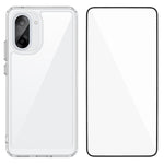 WANLONFENG-cover til OnePlus Ace 5 Racing 5G / OnePlus Nord CE5 5G, MF-serien, TPU-akryl, gennemsigtigt mobilcover med hærdet glasfilm