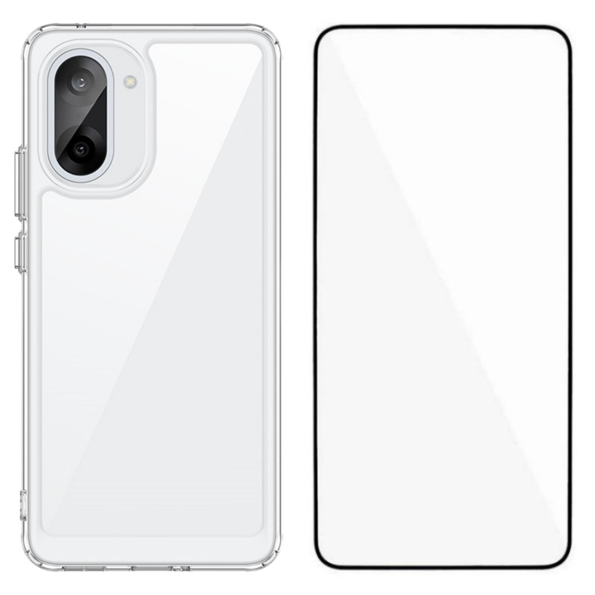 WANLONFENG-cover til OnePlus Ace 5 Racing 5G / OnePlus Nord CE5 5G, MF-serien, TPU-akryl, gennemsigtigt mobilcover med hærdet glasfilm
