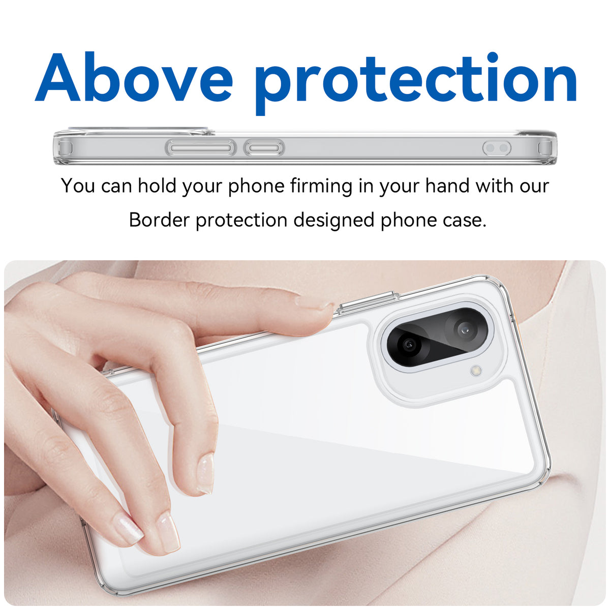 WANLONFENG-cover til OnePlus Ace 5 Racing 5G / OnePlus Nord CE5 5G, MF-serien, TPU-akryl, gennemsigtigt mobilcover med hærdet glasfilm
