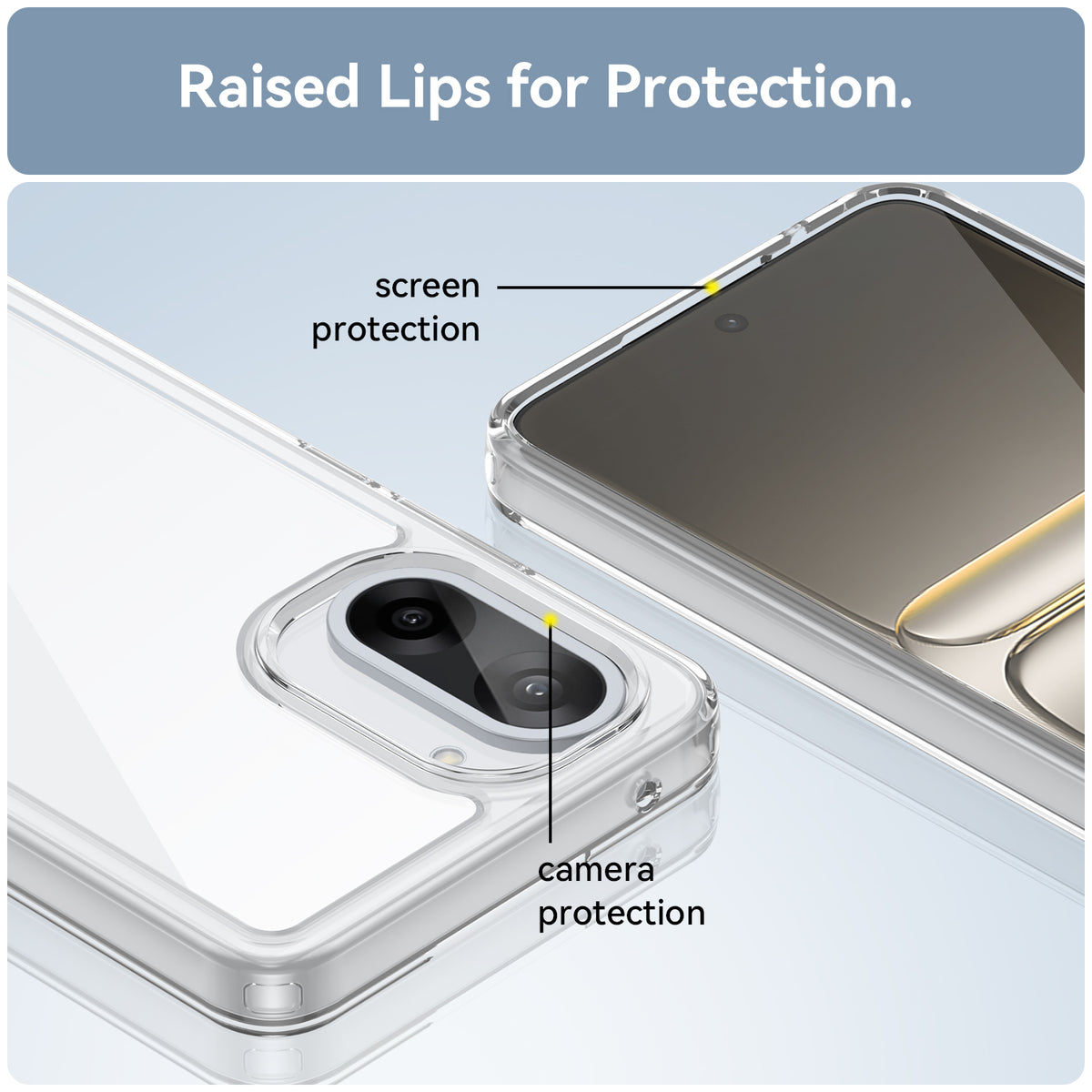 WANLONFENG-cover til OnePlus Ace 5 Racing 5G / OnePlus Nord CE5 5G, MF-serien, TPU-akryl, gennemsigtigt mobilcover med hærdet glasfilm