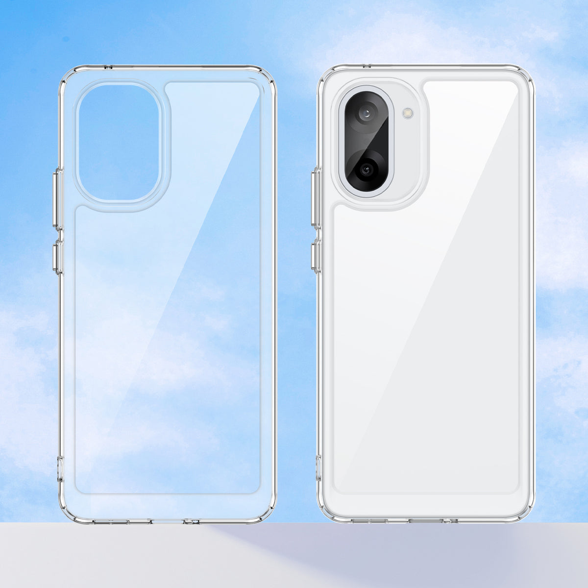 WANLONFENG-cover til OnePlus Ace 5 Racing 5G / OnePlus Nord CE5 5G, MF-serien, TPU-akryl, gennemsigtigt mobilcover med hærdet glasfilm