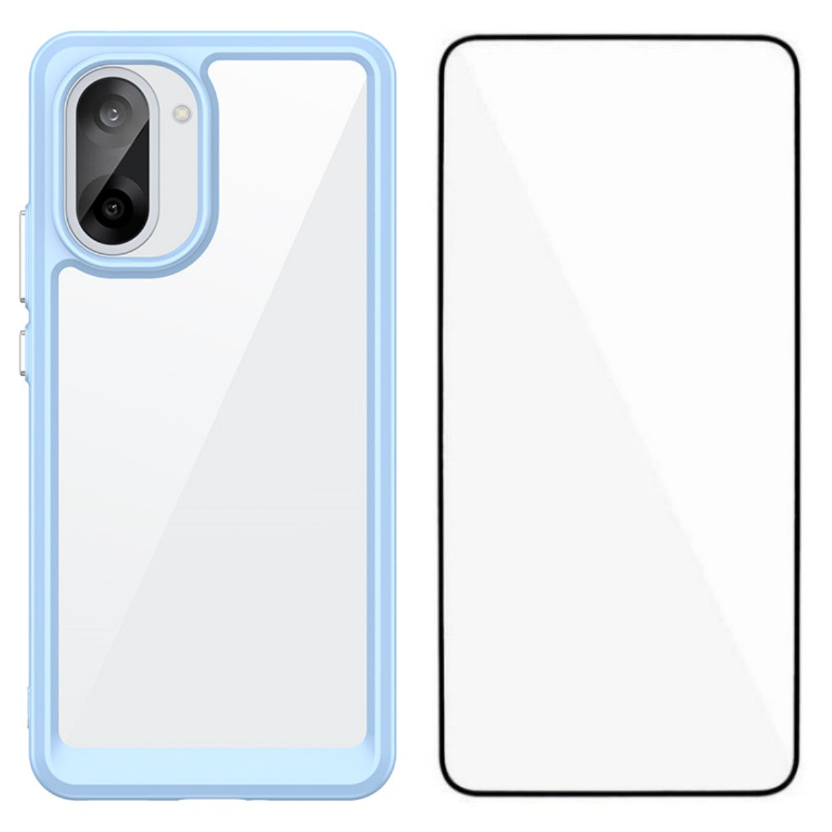 WANLONFENG För OnePlus Ace 5 Racing 5G / OnePlus Nord CE5 5G mobilskal XC-serien TPU Akrylskydd med Härdat Glas (Stort Linshål)