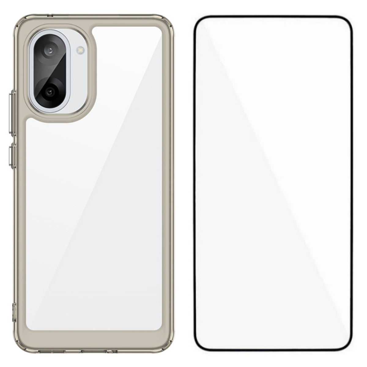 WANLONFENG För OnePlus Ace 5 Racing 5G / OnePlus Nord CE5 5G mobilskal XC-serien TPU Akrylskydd med Härdat Glas (Stort Linshål)