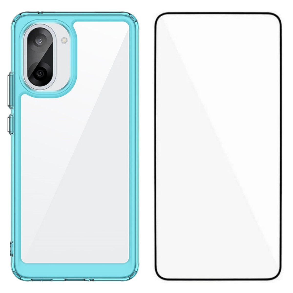 WANLONFENG För OnePlus Ace 5 Racing 5G / OnePlus Nord CE5 5G mobilskal XC-serien TPU Akrylskydd med Härdat Glas (Stort Linshål)