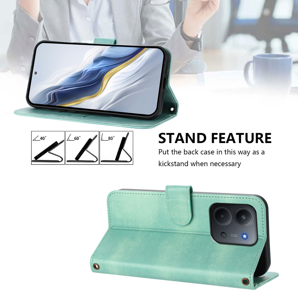 For Xiaomi Redmi 15C 5G (EU) (173mm) / 15C 4G (EU) (173mm) Cases Wallet Stand Retro Texture Leather Phone Cover with Lanyard