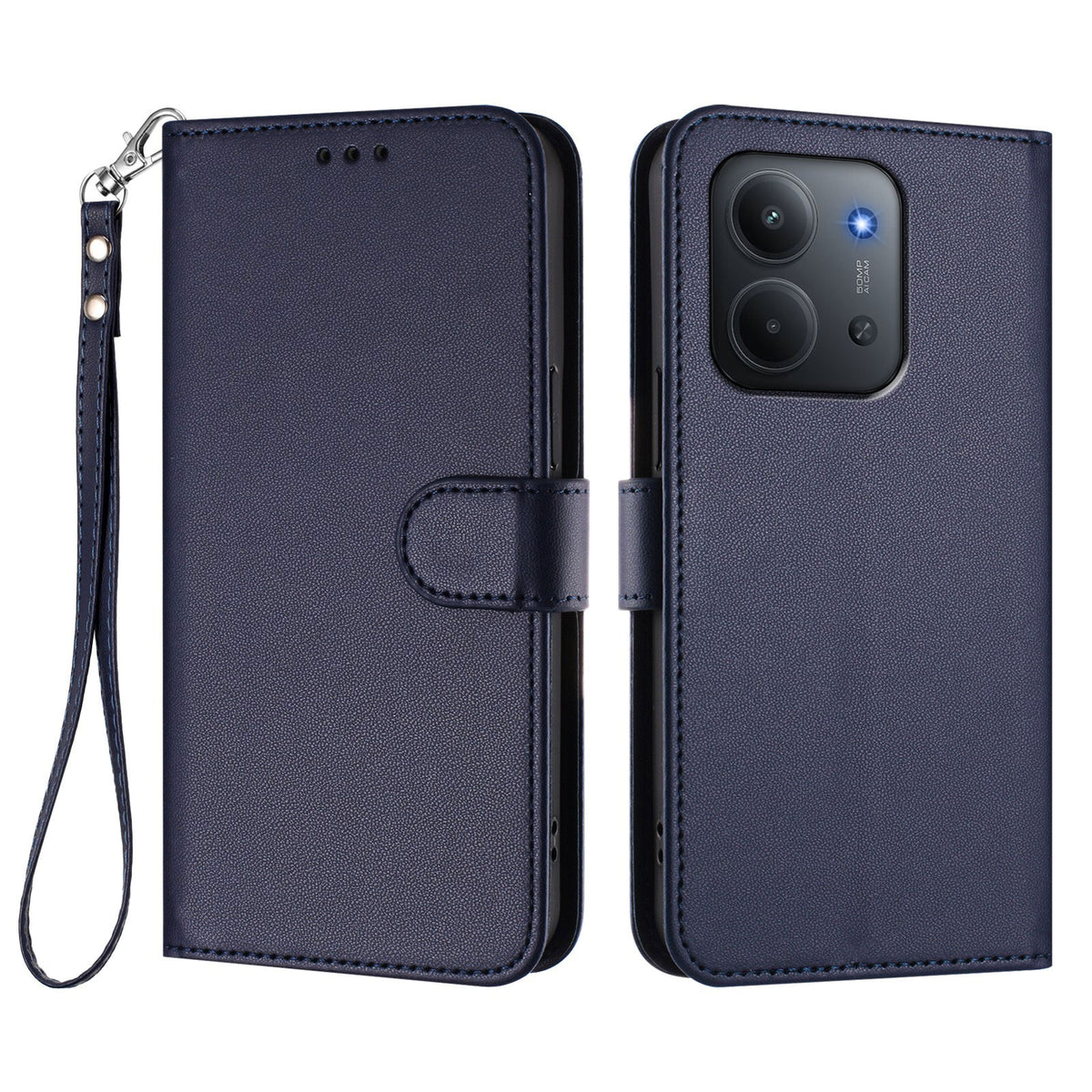 Til Xiaomi Redmi 15C 5G (EU) (173mm) / 15C 4G (EU) (173mm) Læder Cover Pung Stativ Telefoncover med Håndrem